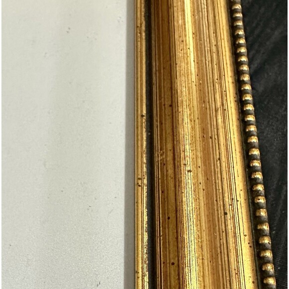 Vintage CARR Picture Frame Wood Beaded Gold Bronze Tone  for 8 X 10 Photo NOS - Picture 4 of 4